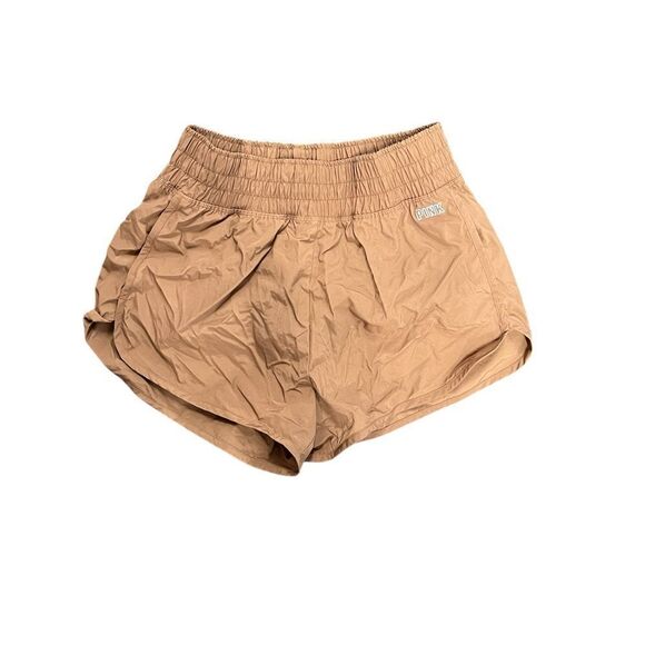 Victoria's Secret PINK High Waist Running Shorts Tan Light Brown NWOT - Picture 2 of 3